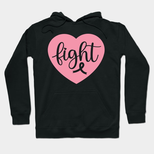 Breast Cancer Fight Heart Graphic Hoodie by Teewyld